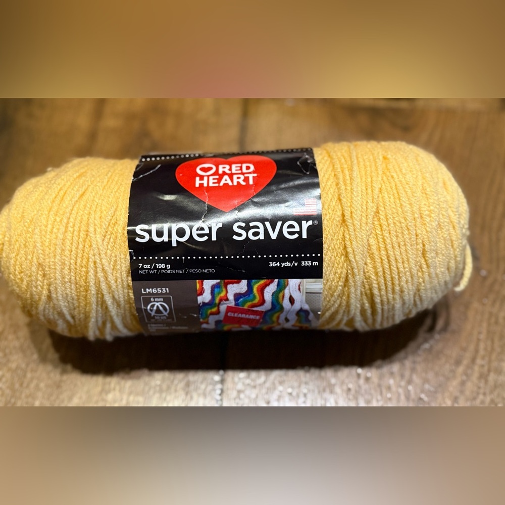 Red Heart Super Saver Yarn in Yellow Cornmeal